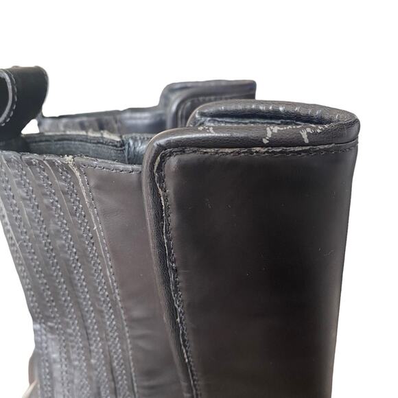 Alexander Wang Addison Platform Leather Heeled Black Blue Boots size 38 size 8 - Picture 6 of 14